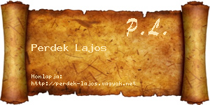 Perdek Lajos névjegykártya